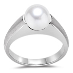 8 mm Freshwater Cultured Pearl Ring in 14K White Gold