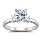 1.00 Cts Diamond Engagement Ring in18K White Gold. 