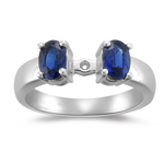 1.00 Cts Blue Sapphire Engagement Ring Setting in Platinum