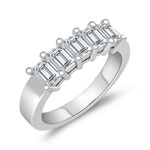 1.00 Ct Diamond Five Stone Ring in 14K White Gold