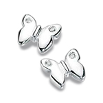 0.01-0.04 Cts SI2-I1 clarity & I-J color  Diamond Studded Butterfly Earrings in 925 Sterling Silver