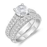 2.02 Cts Diamond Matching Ring Set in 14K White Gold
