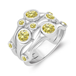 1.16 Cts Canary Diamond Ring in 14K White Gold