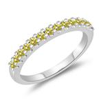 0.31 Cts Canary Diamond Wedding Band in 14K White Gold