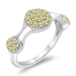 0.35 Cts Canary Diamond Wedding Band in 14K White Gold