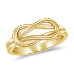 Classic Satin Finished Love Knot Ring in 14K Yellow Gold