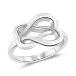 Heart Love Knot Ring in 14K White Gold