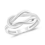 Classic Satin Finished Love Knot Ring in 14K White Gold