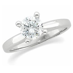 1/2 Cts Diamond Solitaire Ring in 14K White Gold