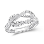 Rope Love Knot Ring in 14K White Gold