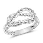 Rope Pattern Love Knot Ring in 14K White Gold