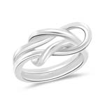 Satin Finished Love Knot Ring in 14K White Gold