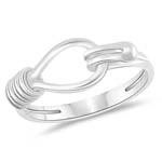 Hooked Love Knot Ring in 14K White Gold