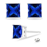 0.66 Cts Tanzanite Stud Earrings in Platinum