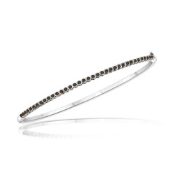 0.41 Cts Champagne Diamond Fashion Bangle in 14K White Gold