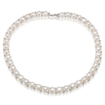 10 mm Natural Freshwater Cultured Pearl Necklace in Silver