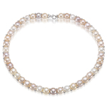 10 mm Natural Freshwater Cultured Pearl Necklace in Silver