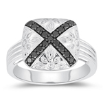 0.35 Cts Black Diamond Ring in Silver