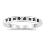 0.30 Cts Black & White Diamond Ring in 10K White Gold
