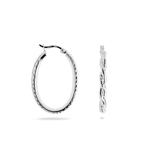 Oval Tube Earrings in Sterling Silver