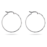 Round Diamond Cut Hoop Earrings in Sterling Silver