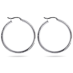 Twisted Round Hoop Earrings in Sterling Silver