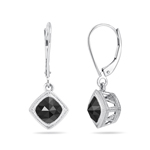 2.00 Cts Black Diamond Earrings in 14K White Gold