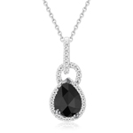 1.50 Cts Black & White Diamond Pendant in Silver