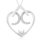 0.15 Cts Diamond Heart Pendant in 14K White Gold