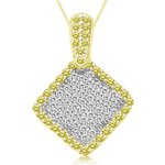 3/4 Cts Yellow & White Diamond Kite-Shaped Pendant in 14K Yellow  Gold