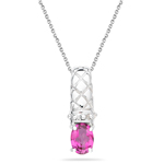0.95 Cts Mystic Pink Topaz Solitaire Pendant in Silver