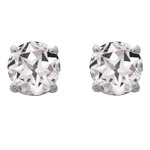 9 mm White Topaz Texas Star Stud Earrings in 14K White Gold