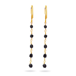 3.20 Cts Black Diamond Double Side Beads Earrings in 18K Yellow Gold