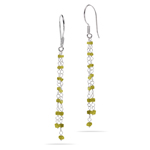 2.00 Cts Greenish-Yellow Diamond Earrings in 18K White Gold