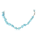 220.00 Cts Natural Turquoise Necklace with Silver Balls & Silver Clasp