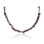 125.00 Cts Faceted Beads AA Garnet Necklace in Sterling Silver