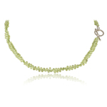 110.00 Cts Faceted Briolettes AA Peridot Necklace in Sterling Silver