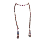 1216.00 Cts Beads AA Multi Color Sapphire & Pearl Necklace in Sterling Silver