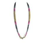 678.00 Cts Faceted Beads AA Multi Color Sapphire Necklace in 18K White Gold
