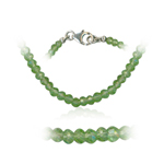 52.00 Cts Faceted Peridot Bead Necklace in Sterling Silver