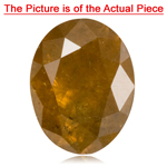 0.50-0.55 Cts of 5.7x 4.3 mm I3 quality Oval Natural Golden Brown Diamond ( 1 pc ) Loose Diamond