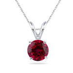 0.13-0.22 Cts of 3 mm AAA Round Ruby Solitaire Pendant in Platinum