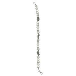 40.00 Cts Labadorite & Freshwater Cultured Pearl Bracelet in Silver