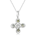 1.02 Cts Light Grey & Light Yellow Rough Diamond Pendant in Silver