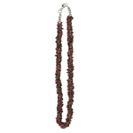 Natural Red Ruby Spinel Bead Tumble Necklace in Silver
