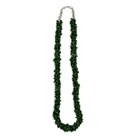 200.00 Cts Natural Green Tourmaline Bead Tumble Necklace in Silver