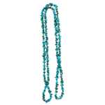 Natural Arizona Turquoise & Silver Carved Bead Necklace in Silver