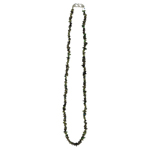 Chrome Di Opside Chips Bead Necklace in Silver