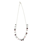 Multi Color Freshwater Cultured Pearl Necklace in Silver