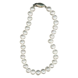 Freshwater Potato Cultured Pearl Knotted Bracelet in Silver